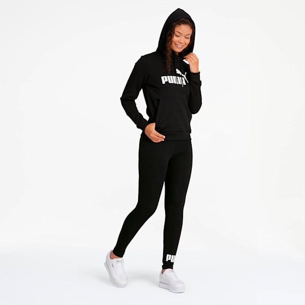 ESS Logo Women's Fleece Hoodie, Cotton Black, extralarge