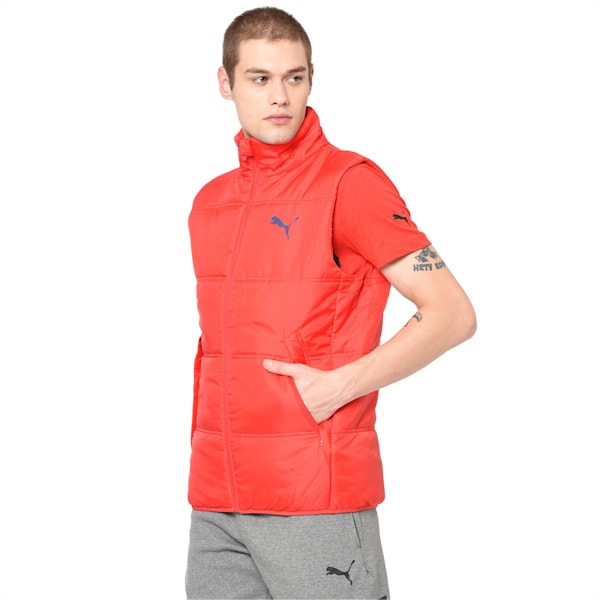 Men's Essential Padded Gilet, High Risk Red