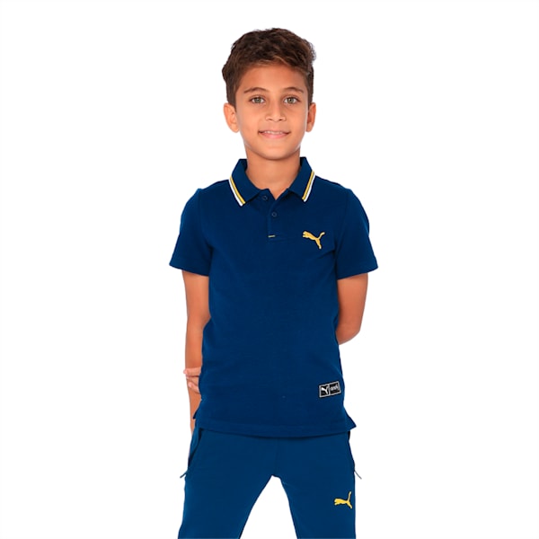 PUMA x one8 Kid's Polo, Gibraltar Sea, extralarge-IND