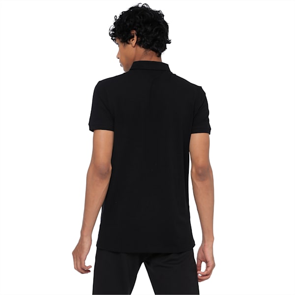 Essential Short Sleeve Men's Polo Shirt, Cotton Black, extralarge-IND