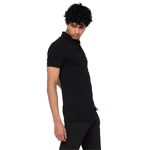 Essential Short Sleeve Men's Polo Shirt, Cotton Black, extralarge-IND