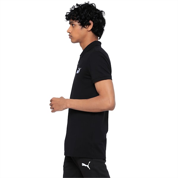 Essential Short Sleeve Men's Polo Shirt, Cotton Black, extralarge-IND