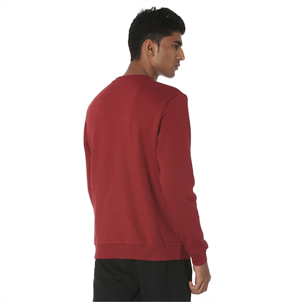 Men's  Fleece Crew Neck Sweater, Rhubarb, extralarge-IND