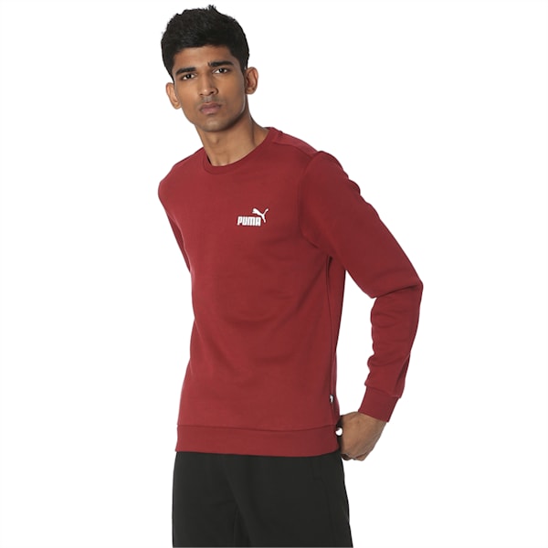 Men's  Fleece Crew Neck Sweater, Rhubarb, extralarge-IND