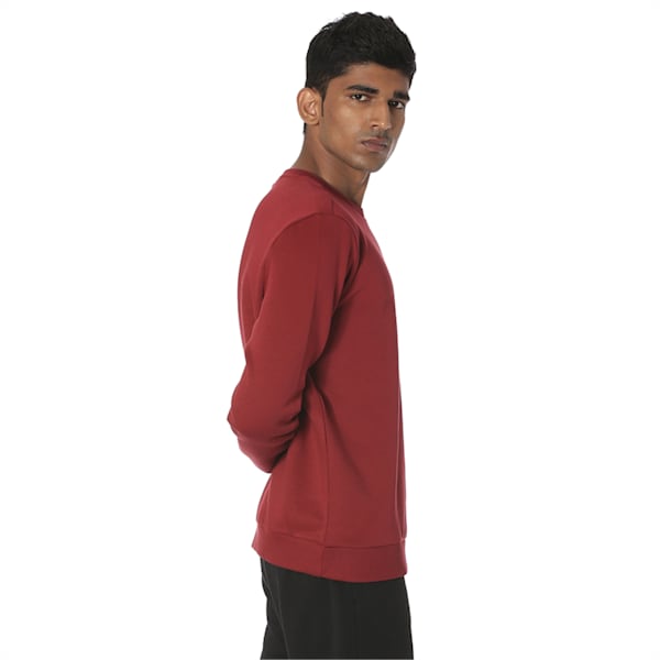 Men's  Fleece Crew Neck Sweater, Rhubarb, extralarge-IND