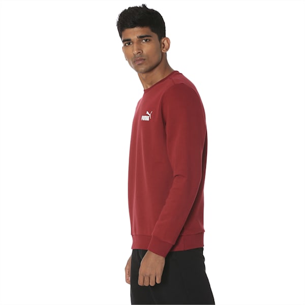 Men's  Fleece Crew Neck Sweater, Rhubarb, extralarge-IND