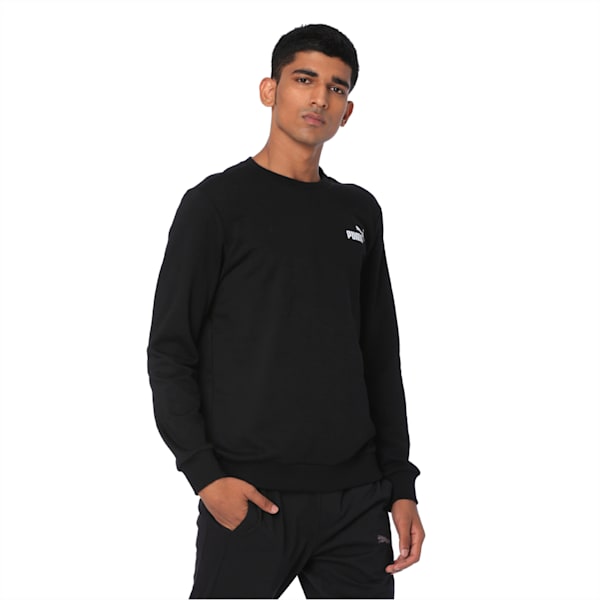 Essentials Men's Crew Sweatshirt, Puma Black, extralarge-IND