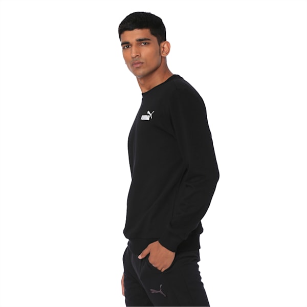 Essentials Men's Crew Sweatshirt, Puma Black, extralarge-IND