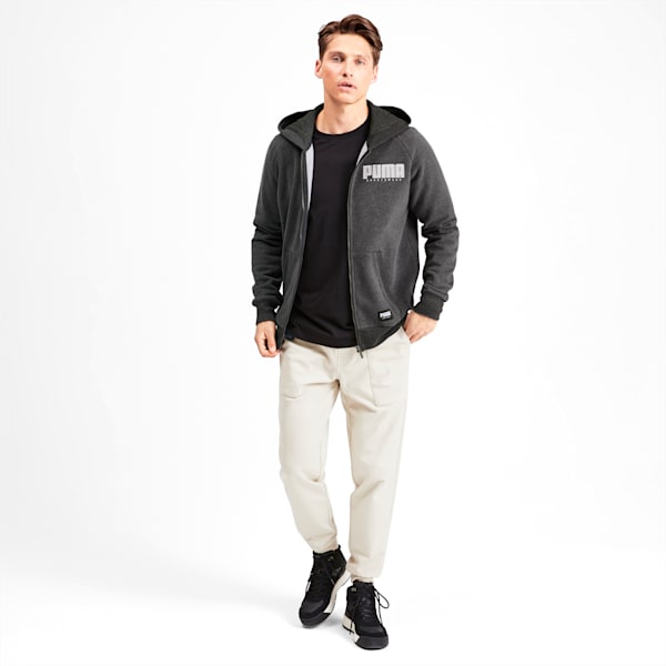 Athletics Fleece Zip-Up Men's Hoodie, Dark Gray Heather, extralarge-IND