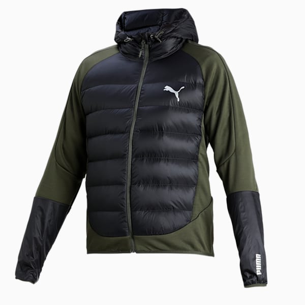 Hybrid Water Repellent Men's Down Jacket, Forest Night, extralarge-IND