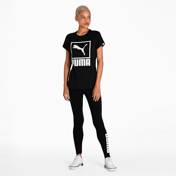 PUMA Stacked Logo Women's T-Shirt, Puma Black-Puma White, extralarge-IND