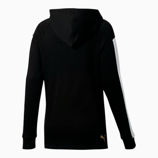 Glitz Women's Hoodie, Puma Black-Puma White-Gold, extralarge