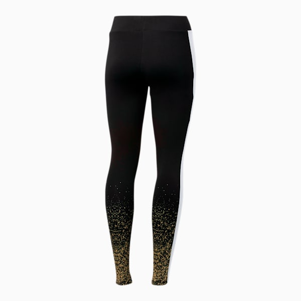 Glitz Women's Leggings, Puma Black-Puma White-Gold, extralarge