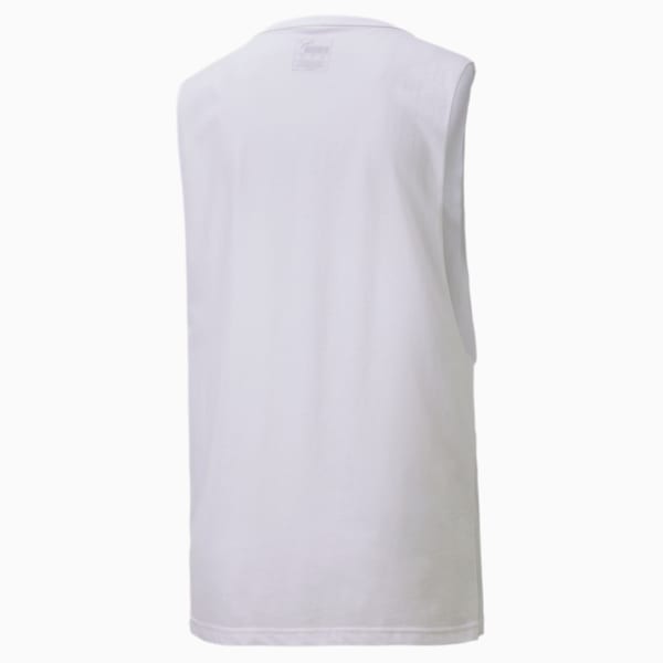 Essentials+ Metallic Women's Cut Off Tank, Puma White-Gold, extralarge