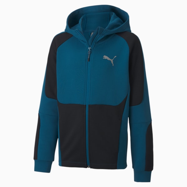 Evostripe Full Zip dryCELL Boys' Hoodie, Digi-blue, extralarge-IND