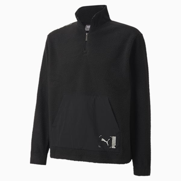 NU-TILITY Men's Half Zip Sweatshirt, Puma Black, extralarge