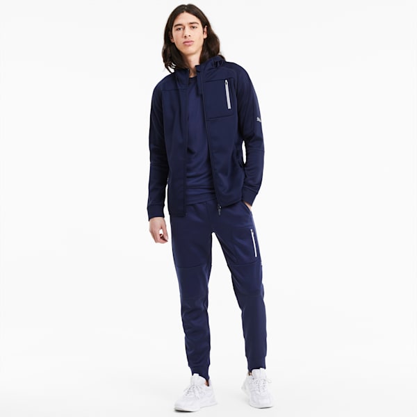 Evostripe Warm Men's Full Zip Hoodie, Peacoat, extralarge