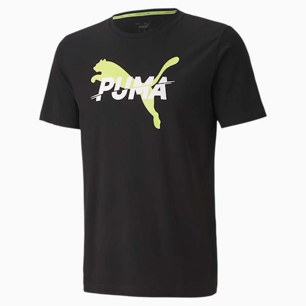 Modern Sports Logo Slim Fit Men's T-Shirt, Puma Black, extralarge-IND