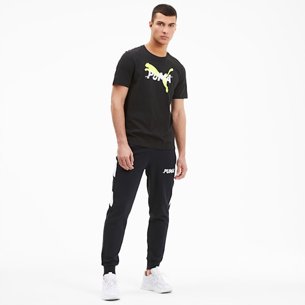 Modern Sports Logo Slim Fit Men's T-Shirt, Puma Black, extralarge-IND