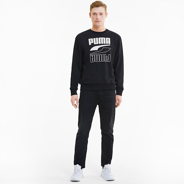 Rebel Crew Regular Fit Men's Sweat Shirt, Puma Black, extralarge-IND