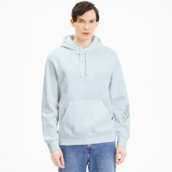 Rebel Regular Fit Men's Hoodie, Puma White, extralarge-IND