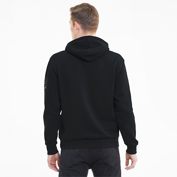 Rebel Regular Fit Men's Hoodie, Puma Black-Vaporous Gray, extralarge-IND