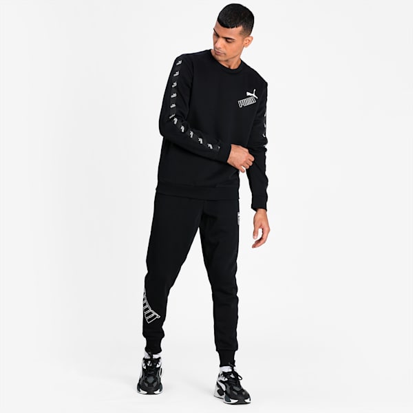 Amplified Crew Neck Men’s Sweatshirt, Puma Black, extralarge-IND