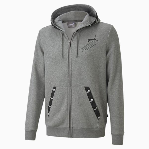 Amplified Men's Full Zip Hoodie, Medium Gray Heather, extralarge