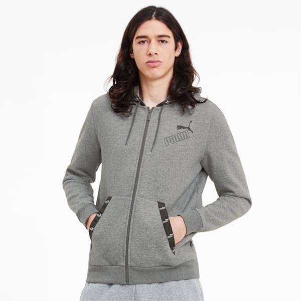 Amplified Men's Full Zip Hoodie, Medium Gray Heather, extralarge