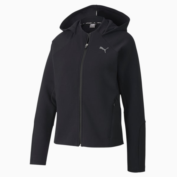 Evostripe Women's Full Zip Hoodie, Puma Black, extralarge