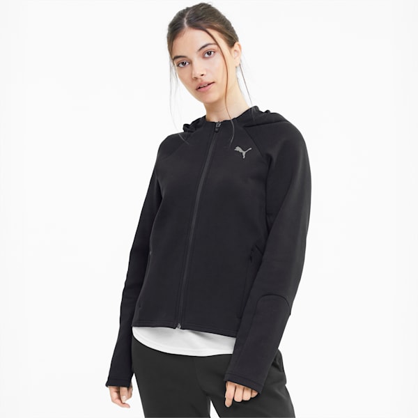 Evostripe Women's Full Zip Hoodie, Puma Black, extralarge