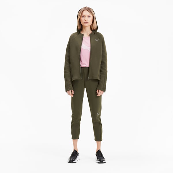 Evostripe Full Zip dryCELL Regular Fit Women's Hoodie, Forest Night, extralarge-IND