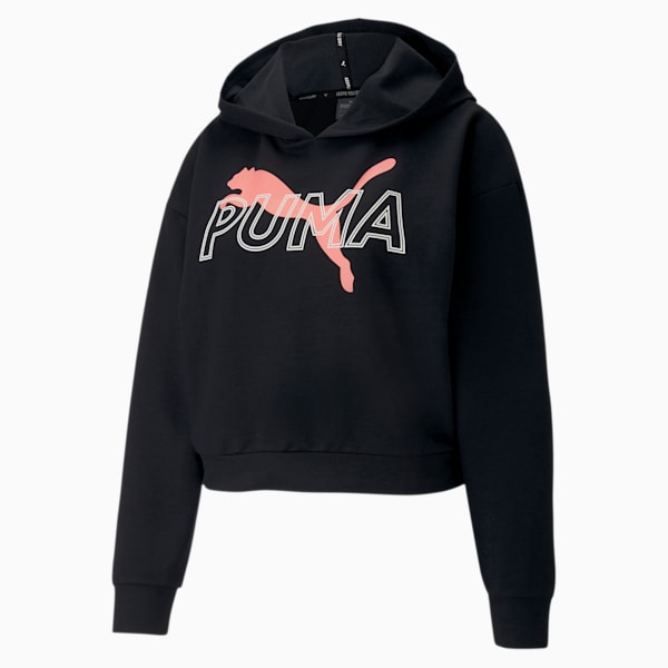 Modern Sports dryCELL Women’s Hoodie, Puma Black-Salmon Rose