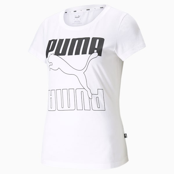 Rebel Graphic Women's T-Shirt, Puma White-Puma Black, extralarge-IND