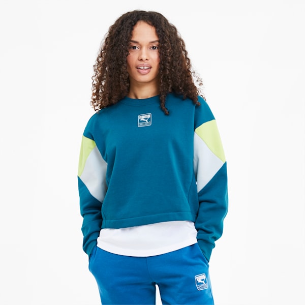 Rebel Women's Crewneck Sweatshirt, Digi-blue, extralarge