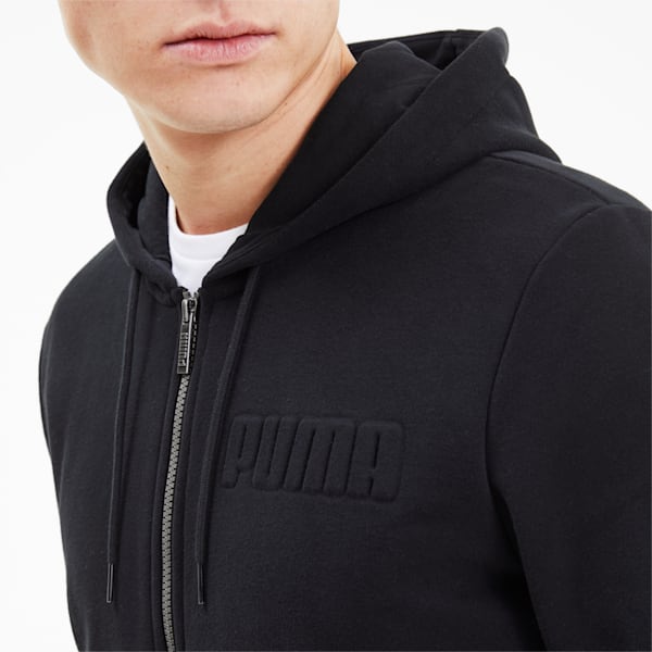 Modern Basics Full-Zip Regular Fit Men's Hoodie, Puma Black