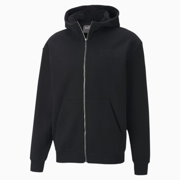 Modern Basics Full-Zip Men's Hoodie, Puma Black, extralarge-IND