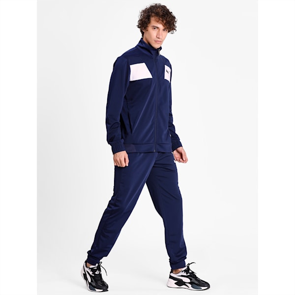 Techstripe Tricot Regular Fit Men's Tracksuit, Peacoat, extralarge-IND