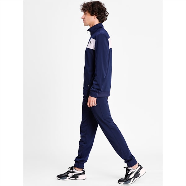Techstripe Tricot Regular Fit Men's Tracksuit, Peacoat, extralarge-IND