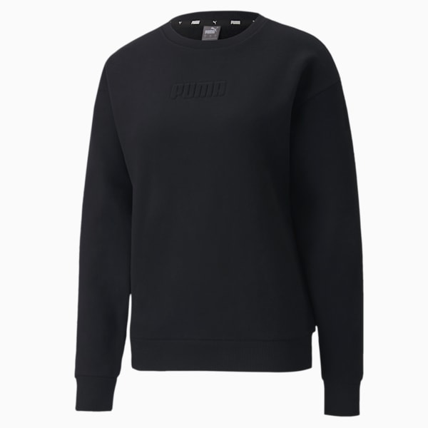 Modern Basics Crew Women's Sweat Shirt, Puma Black, extralarge-IND