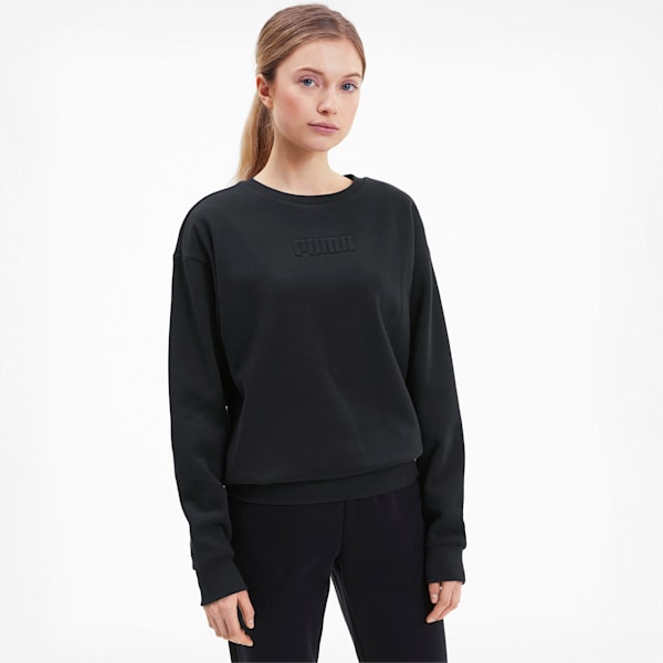 Modern Basics Crew Women's Sweat Shirt, Puma Black, extralarge-IND