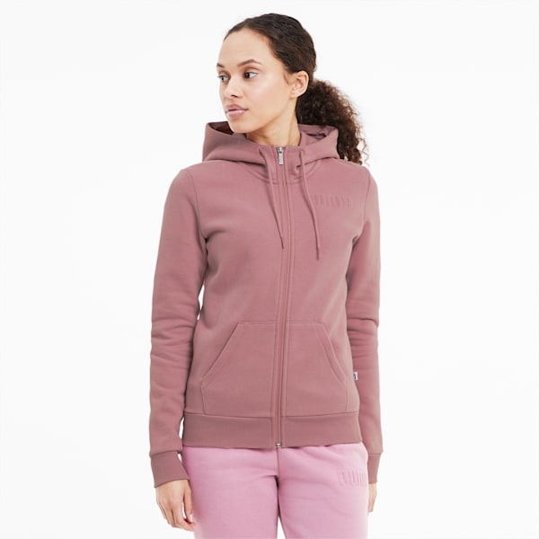 Modern Basics Women's Full Zip Hoodie, Foxglove, extralarge