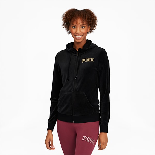 Modern Basics Women's Velour Full Zip Hoodie | PUMA