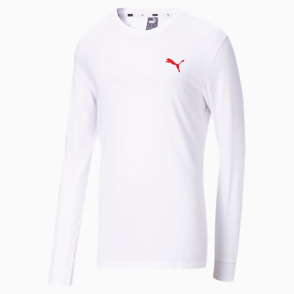 Classics Men's Logo Long Sleeve Tee, Puma White, extralarge