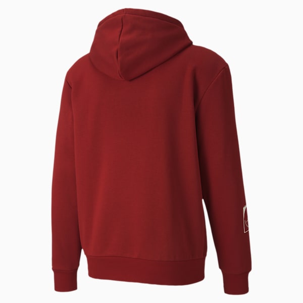 Rebel Men's Full Zip Hoodie, Red Dahlia, extralarge