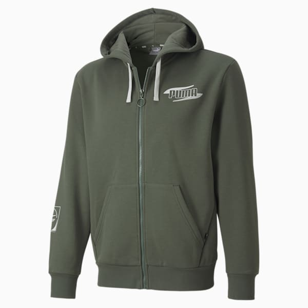 Rebel Men's Full Zip Hoodie, Thyme, extralarge