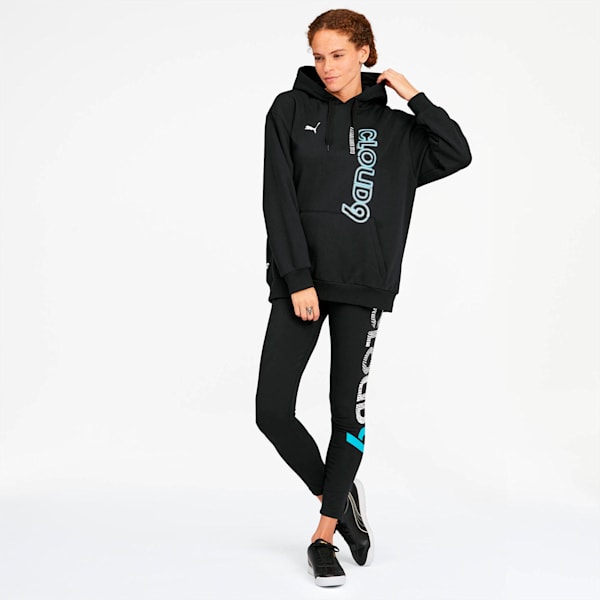 PUMA x CLOUD9 Simulation Women's Hoodie, Cotton Black-Hawaiian Ocean, extralarge