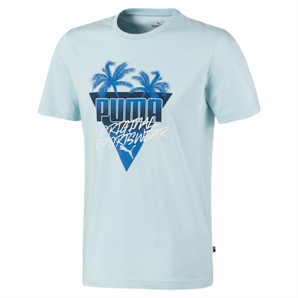 Summer Palms Men's Tee, Aquamarine, extralarge