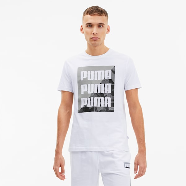 Summer Print Men's Graphic Tee, Puma White, extralarge