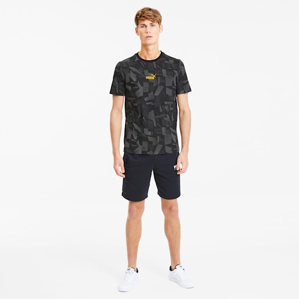 Summer Print Men's AOP Tee, Cotton Black-AOP, extralarge